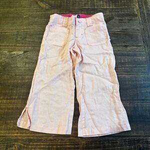 Gap Kids 100% Linen Pink Gaucho Pants sz 5